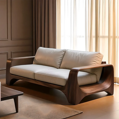 Modern Design Ash Wood Sofa - Luxurious, Durable Solid Wood Frame 