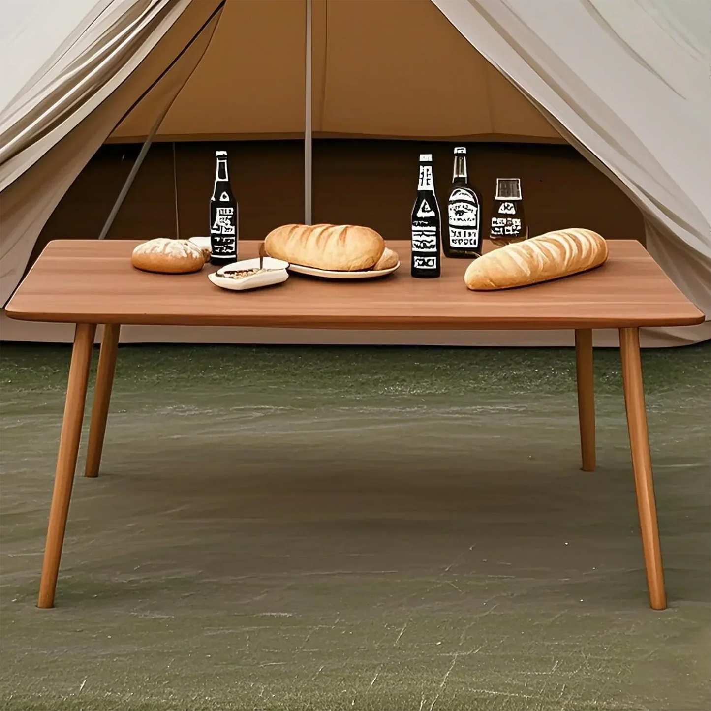 Small Foldable Bamboo Table Folding Coffee Table Bedside Computer Table 